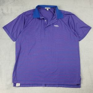 Peter Millar Purple and Blue Striped Polo